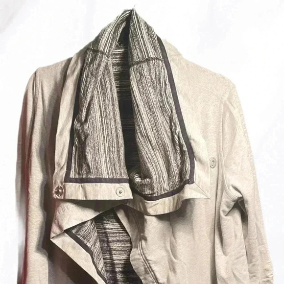 Lululemon Savasana Wrap casual long sleeve heathered grey cardigan jacket 6 - Picture 2 of 3
